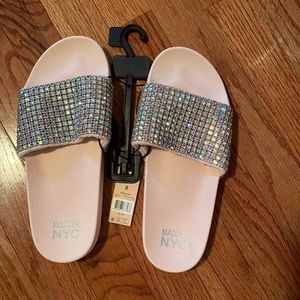 NWT Pink Crystal Slides